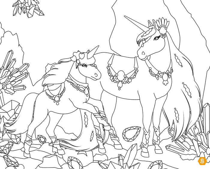 Licornes de rêve - Carnet créatif - Magie des pierres précieuses