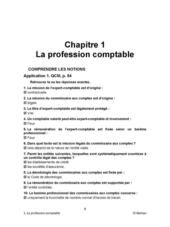 Comptabilité approfondie - DCG - Épreuve 10 - Corrigés des applications