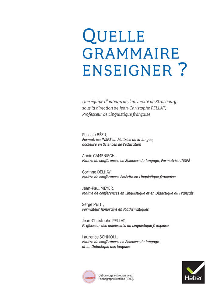Quelle grammaire enseigner ?