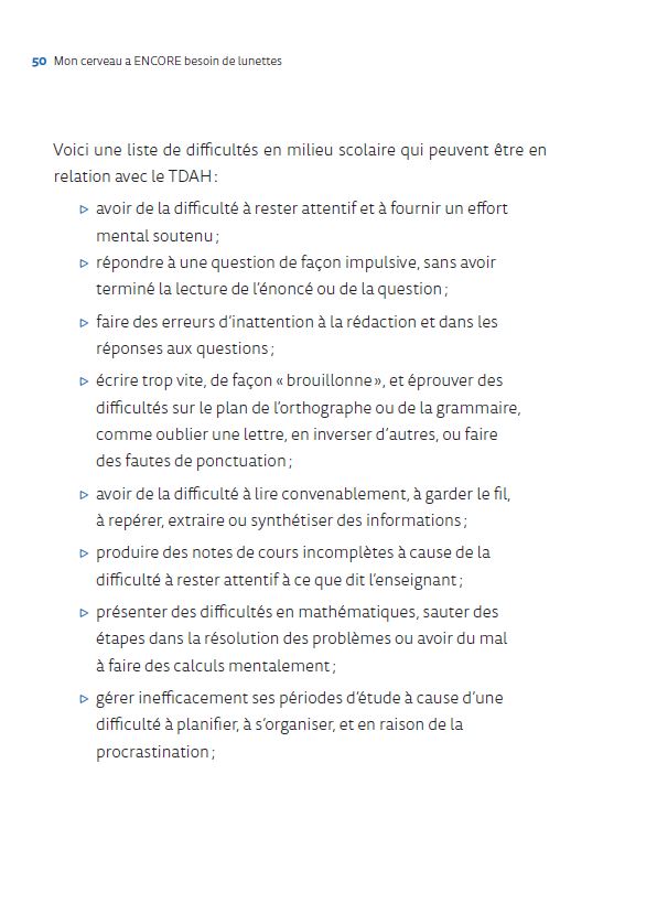 Mon cerveau a encore besoin de lunettes - Le TDAH chez les adolescents et les adultes
