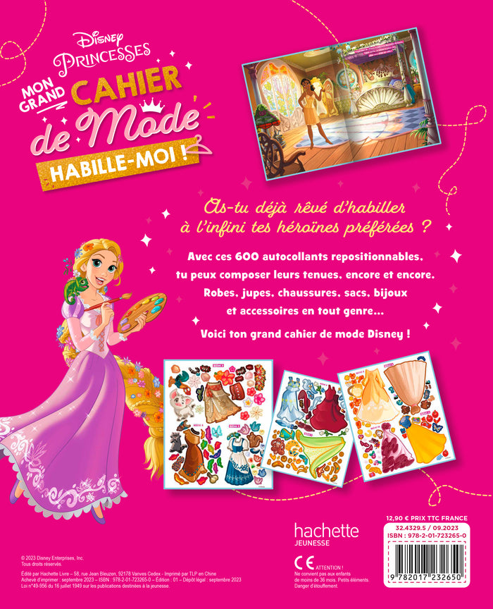 Disney Princesses - Habille-moi ! Mon Grand Cahier de Mode - 500 autocollants