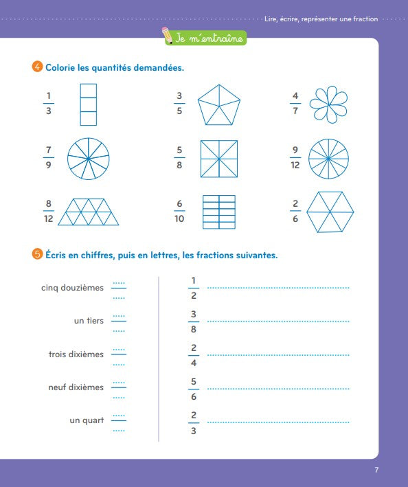 Je comprends les fractions et les nombres décimaux