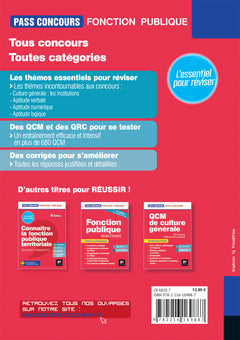 Pass'Concours - QCM d'entrée dans la fonction publique - Révision et entrainement 8e édition