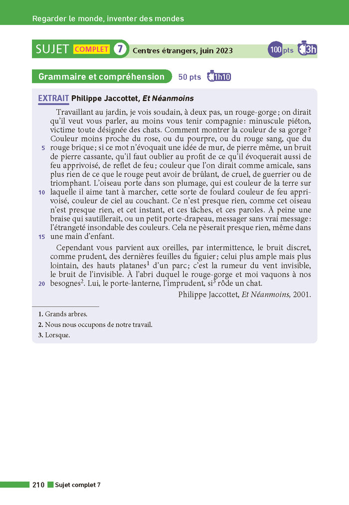 Annales Brevet Français 2026 - Corrigé