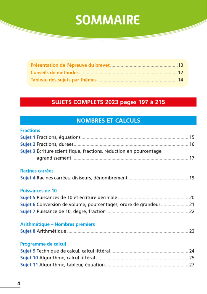 Annales Brevet 2024 - Maths