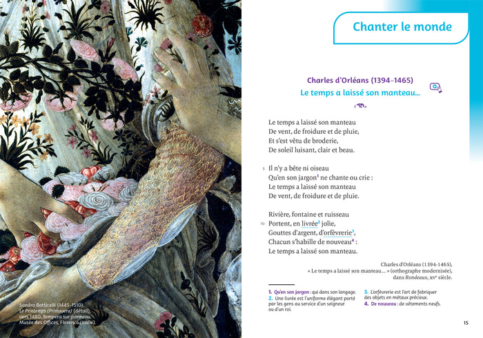 Anthologie de la poésie française : 100 poèmes du Moyen Âge à nos jours, 70 poètes et poétesses