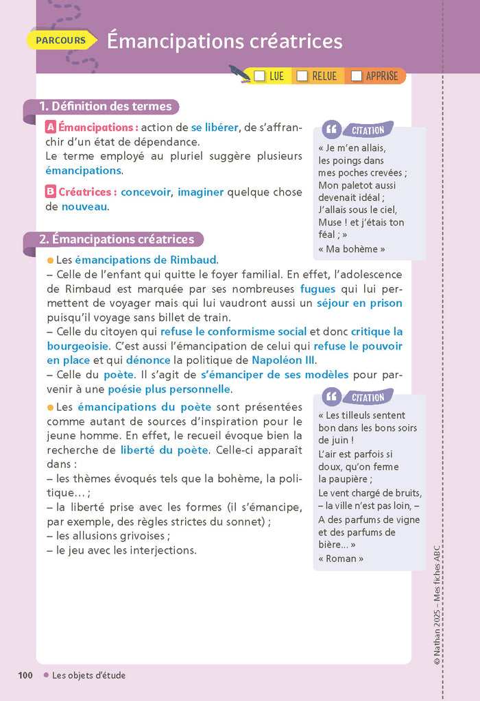 Mes fiches pour le Bac 1re Français