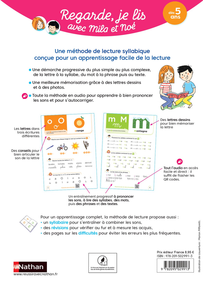 Méthode de lecture tout en audio avec Mila et Noé