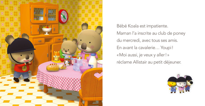 Bébé Koala fait du poney