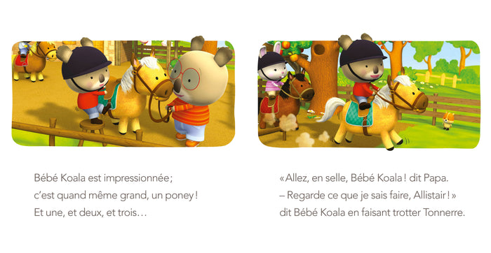 Bébé Koala fait du poney