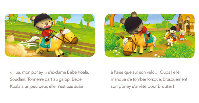 Bébé Koala fait du poney