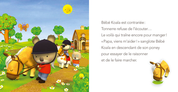 Bébé Koala fait du poney