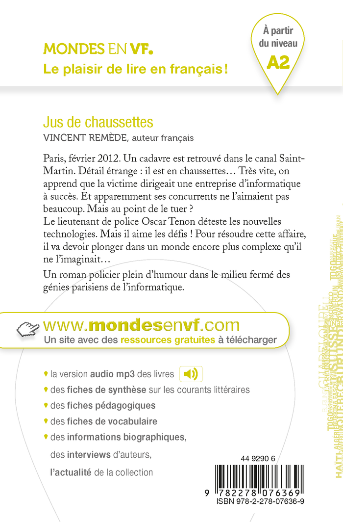 Mondes en VF - Jus de chaussettes - Niv. A2 - Livre + audios