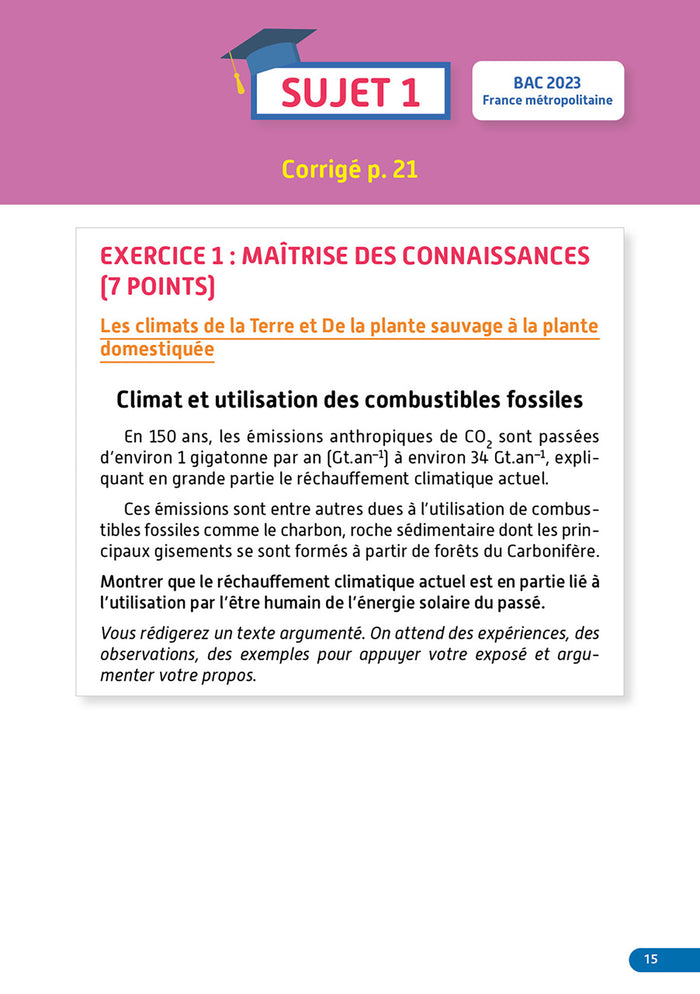 Annales Objectif Bac 2024 - Spécialité SVT