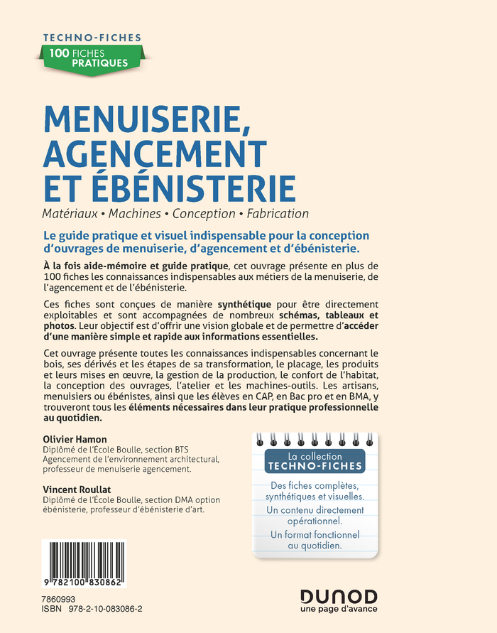 100 fiches pratiques de menuiserie, agencement et  ébénisterie