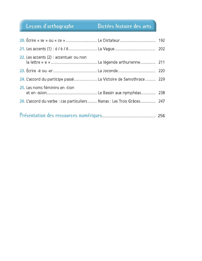 Dictées et histoire des arts - Cycle 3
