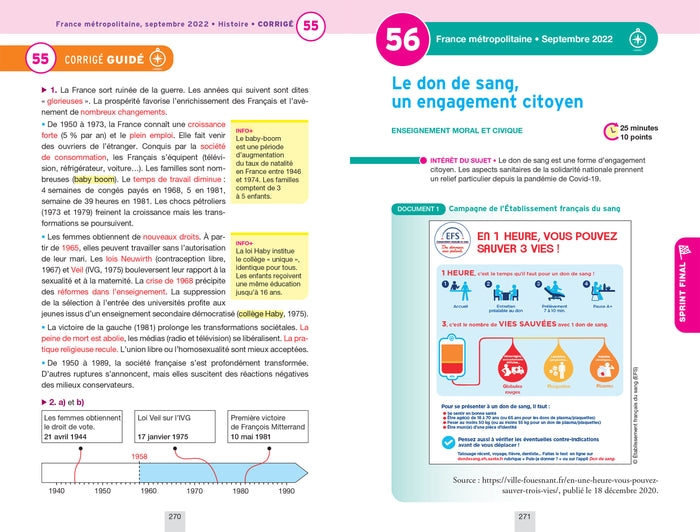 Annales du brevet Annabrevet 2024 Histoire-géographie EMC 3e