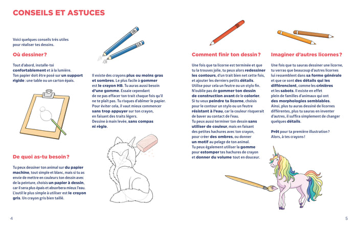Le livre pour dessiner les licornes et compagnie