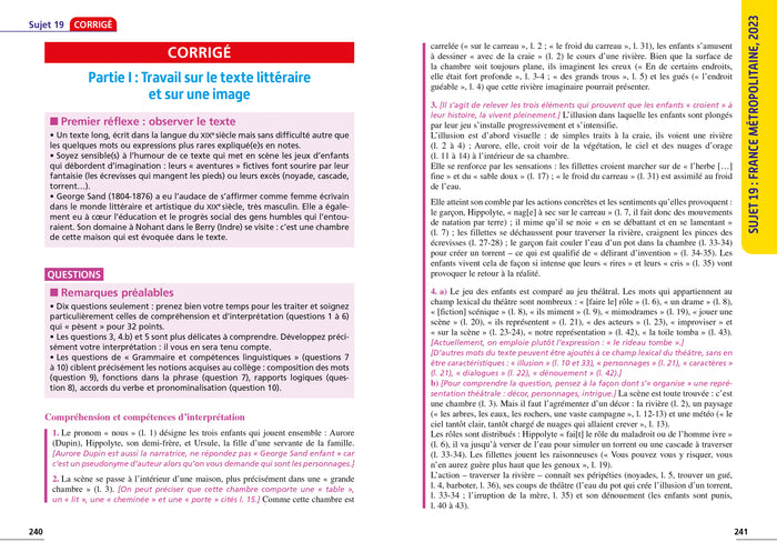 Annales Brevet 2024 - Français