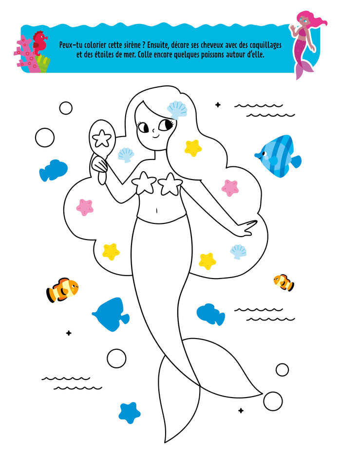 Mon amie la sirène - livre d'autocollants