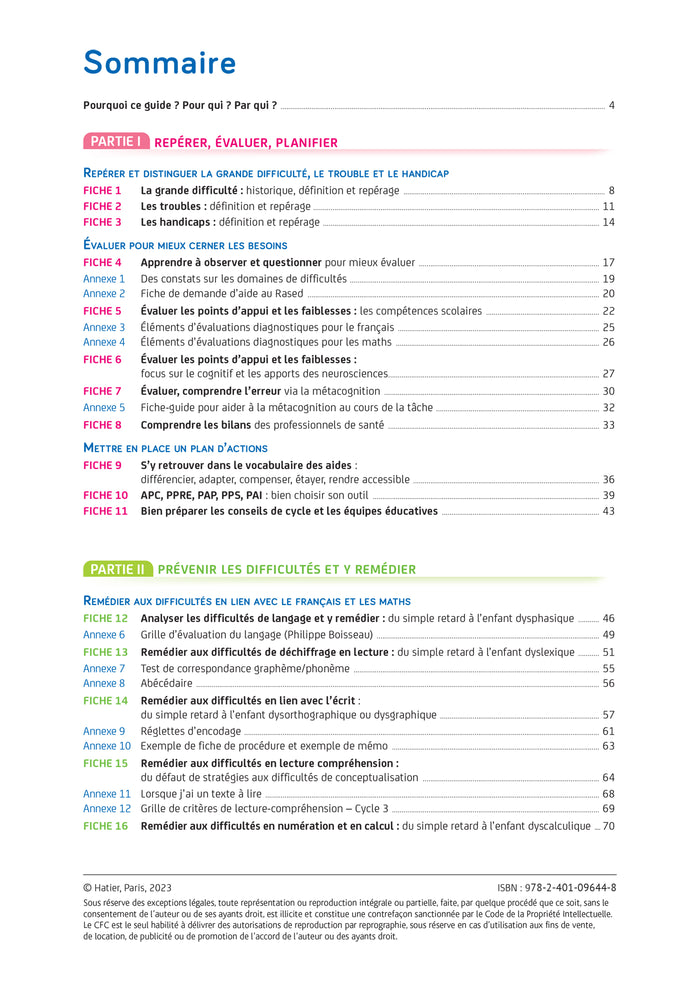 Enseigner - Cycles 1 à 3 - La difficulté scolaire