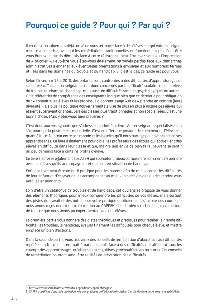 Enseigner - Cycles 1 à 3 - La difficulté scolaire