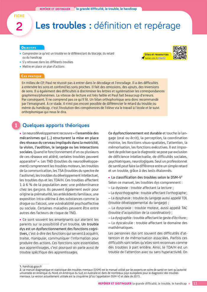 Enseigner - Cycles 1 à 3 - La difficulté scolaire