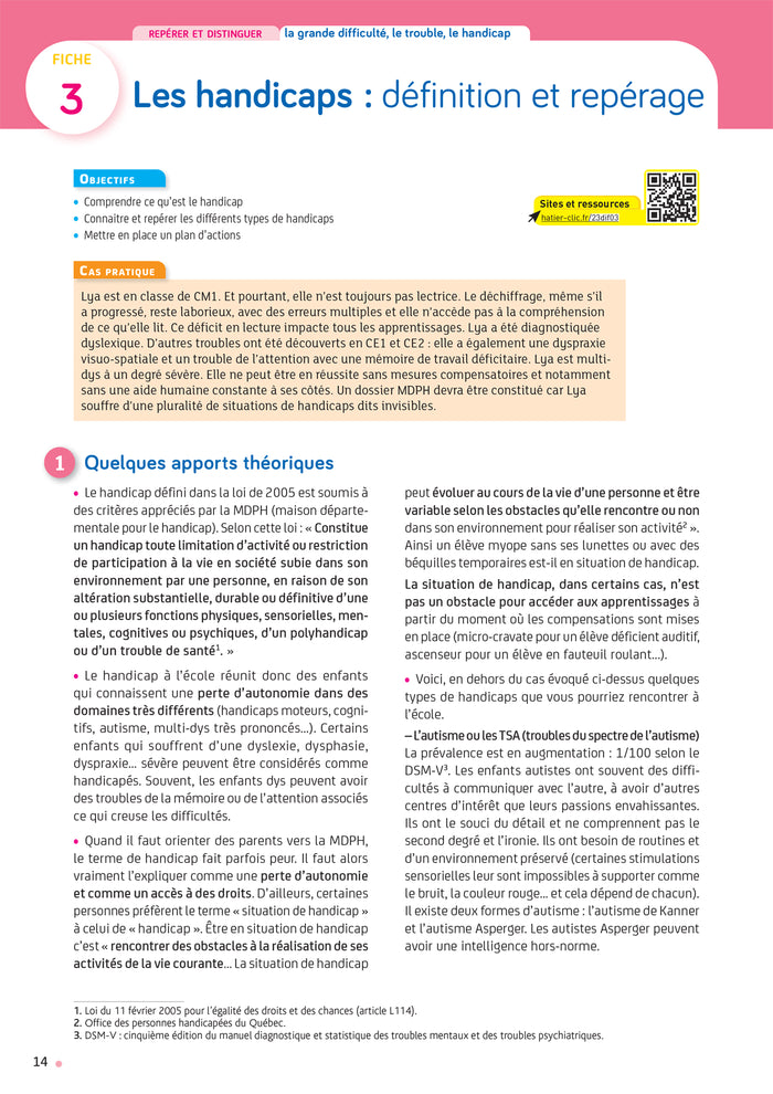 Enseigner - Cycles 1 à 3 - La difficulté scolaire