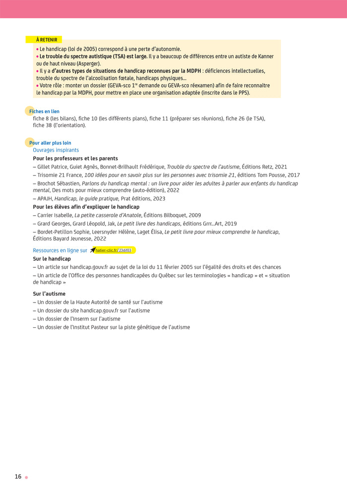 Enseigner - Cycles 1 à 3 - La difficulté scolaire