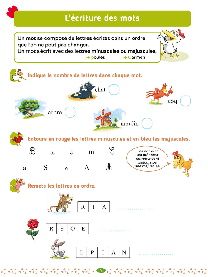 Cocorico je sais lire ! - Cahier d'orthographe avec les P'tites Poules