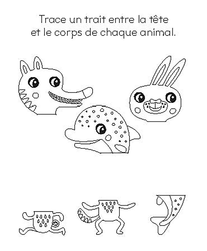 Jeux effaçables animaux avec feutre Velleda