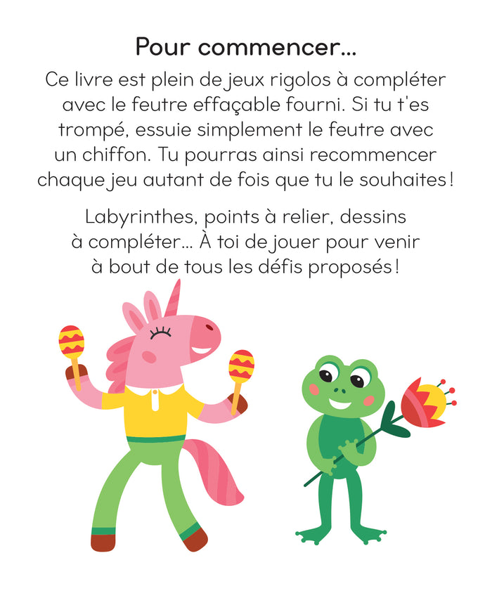 Jeux effaçables Licornes