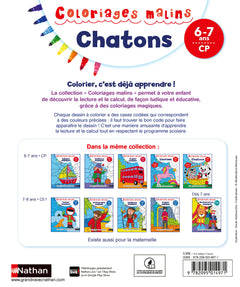 Coloriages malins: Les chatons - Lecture et calcul CP