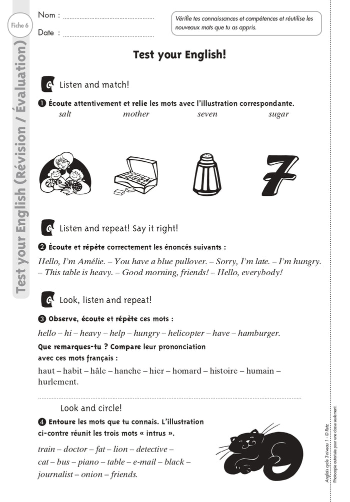 Anglais Cycle 3 Niveau 1