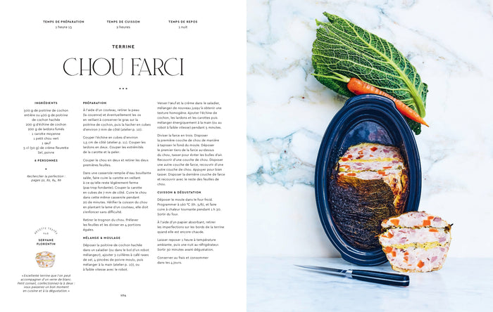 Terrines, feuilletés et pâtés croûte avec des légumes