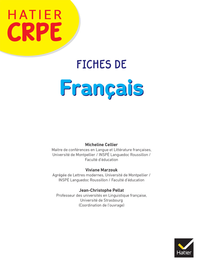Hatier CRPE - Fiches de Français - Epreuve écrite