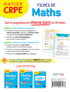 Hatier CRPE - Fiches de Maths - Epreuve écrite d'admissibilité - L3 et M2