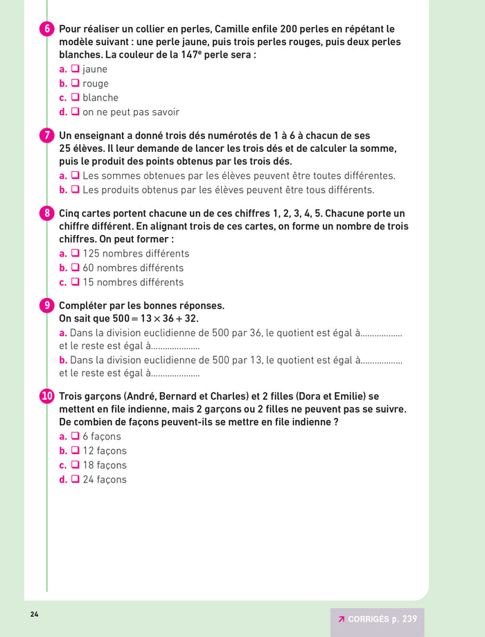 Hatier CRPE - Fiches de Maths - Epreuve écrite 2024/2025