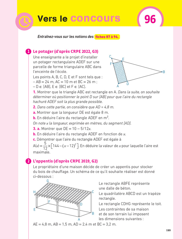 Hatier CRPE - Fiches de Maths - Epreuve écrite 2024/2025