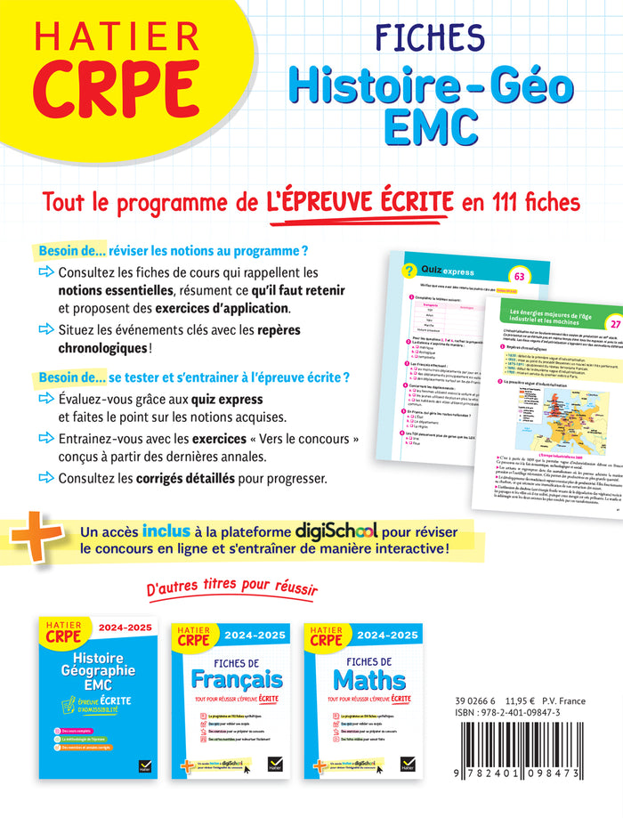 Hatier CRPE - Fiches d'histoire géographie EMC