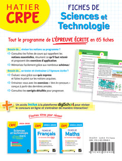 Hatier CRPE - Fiches de Sciences et Technologie - Epreuve écrite 2024/2025