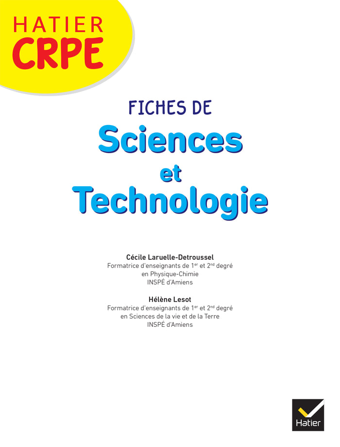 Hatier CRPE - Fiches de Sciences et Technologie - Epreuve écrite 2024/2025