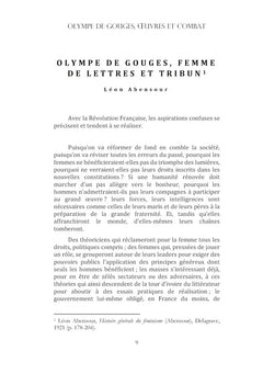 Olympe de Gouges : Oeuvres et combat