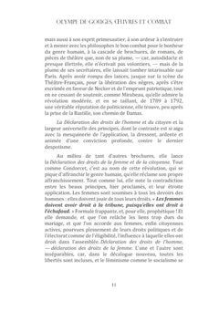 Olympe de Gouges : Oeuvres et combat