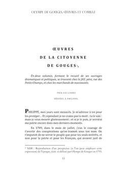 Olympe de Gouges : Oeuvres et combat