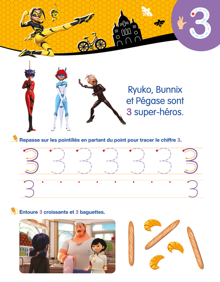 Miraculous - Mon cahier effaçable - J'écris les nombres