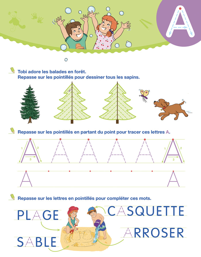 Sami et Julie Maternelle - Mon cahier effaçable - J'écris les lettres majuscules