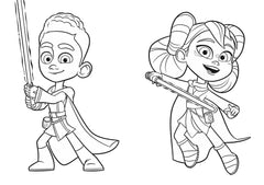 LES AVENTURES DES PETITS JEDI - Mes Coloriages avec stickers - STAR WARS