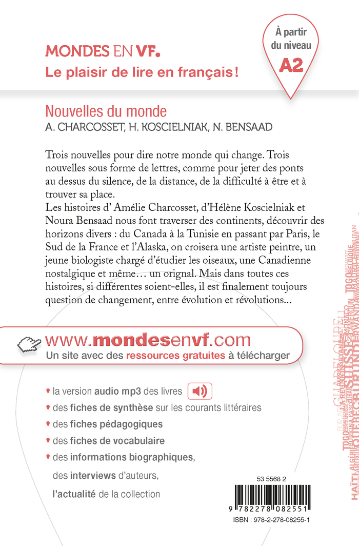 Mondes en VF - Nouvelles du monde - Niv. A2 - Livre + audios