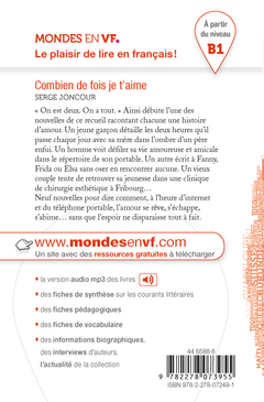 Mondes en VF - Combien de fois je t'aime - Niv. B1 - Livre + audios